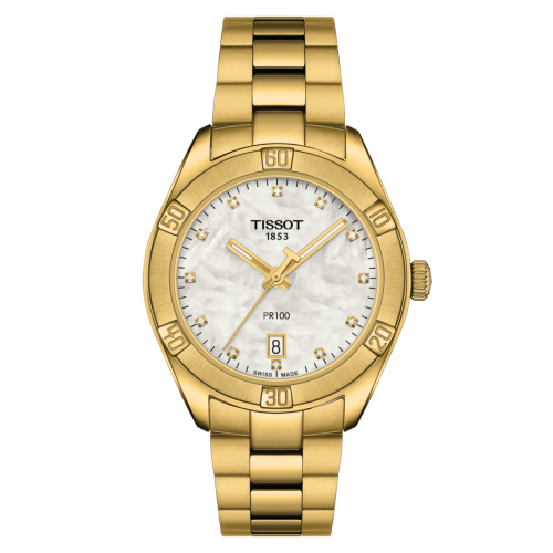 Tissot PR 100 Sport Chic 36 Yellow Gold PVD / MOP / Bracelet